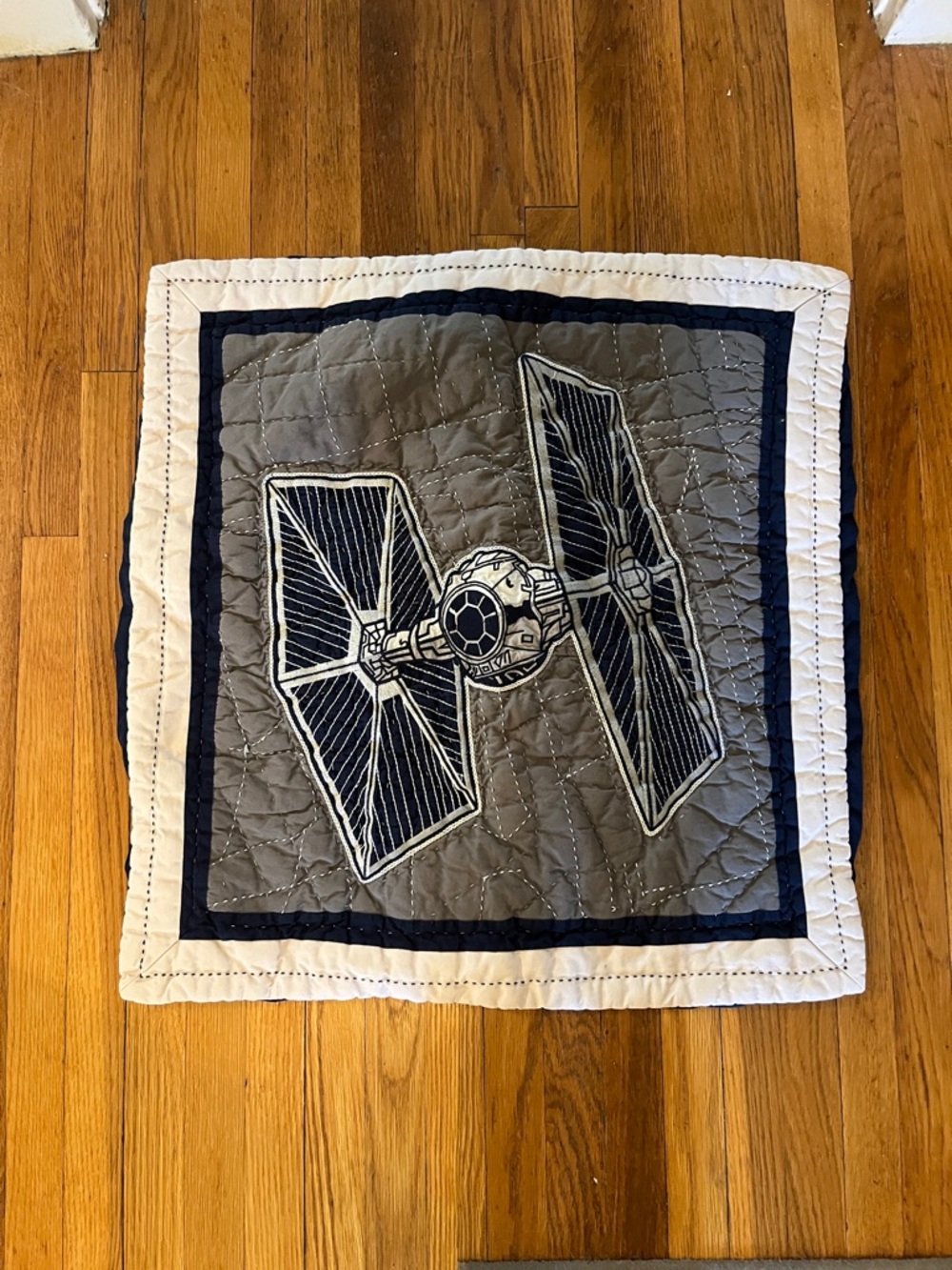 Pottery Barn Kids Tie Fighter Star Wars European Sham Gray Blue